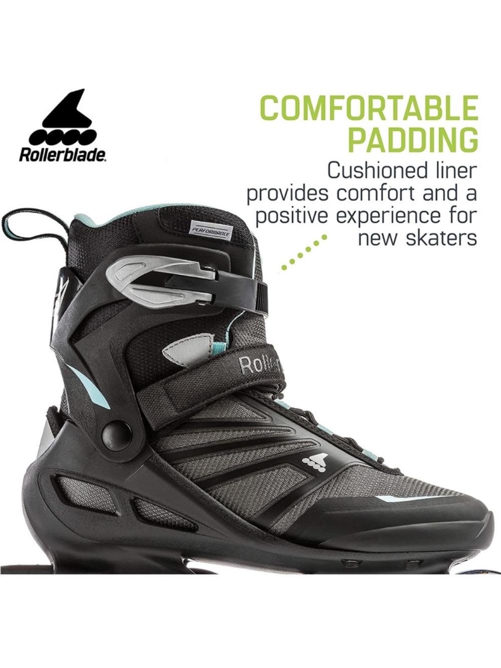 Rollerblade Women's Inline Skate - Black with Light Teal Accents - Picture 4 of 14